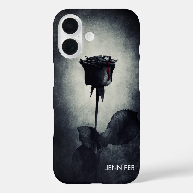 Goth Black Rose Dripping Blood Macabre Case-Mate iPhone Case (Back)