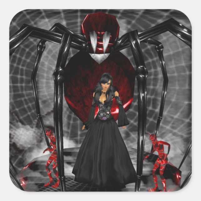 Goth Black Spider Stickers (Front)