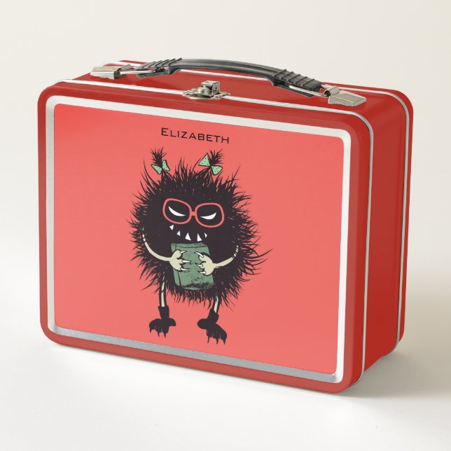 Goth Book Lover Monster Metal Lunch Box (Front)