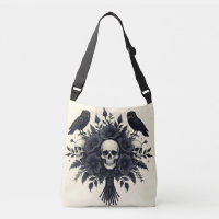 Goth Bouquet with Three Skulls and Two Owls