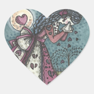 Goth Broken Valentine HEART STICKERS Feuille