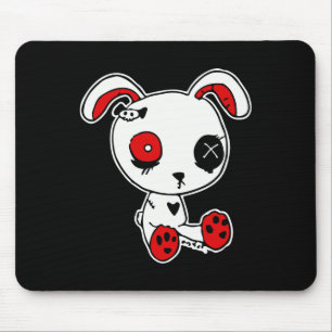 Goth Bunny Lazy Halloween Costume Scary Gothic Mouse Pad