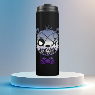 Goth Butch Lesbian Pride Flag Coloured Bear Thermal Tumbler