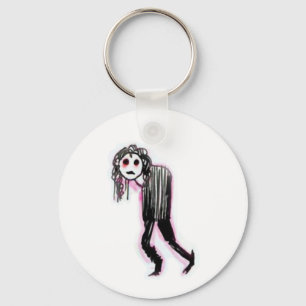 Goth Button Keychain