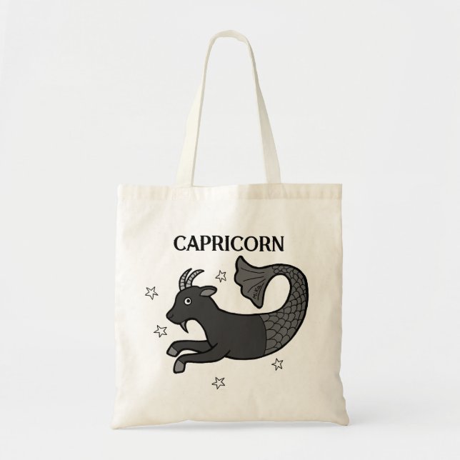 Goth Capricorn Astrological Zodiac Sign Birthday  Tote Bag (Front)