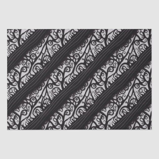 Goth Christmas Tissue Paper - Black and White (Front)