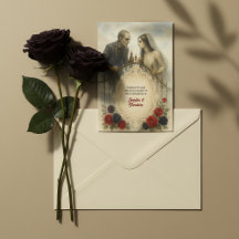 Goth Couple Zombie Halloween Wedding