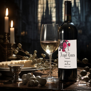 Goth Crimson Roses White Wine  Label