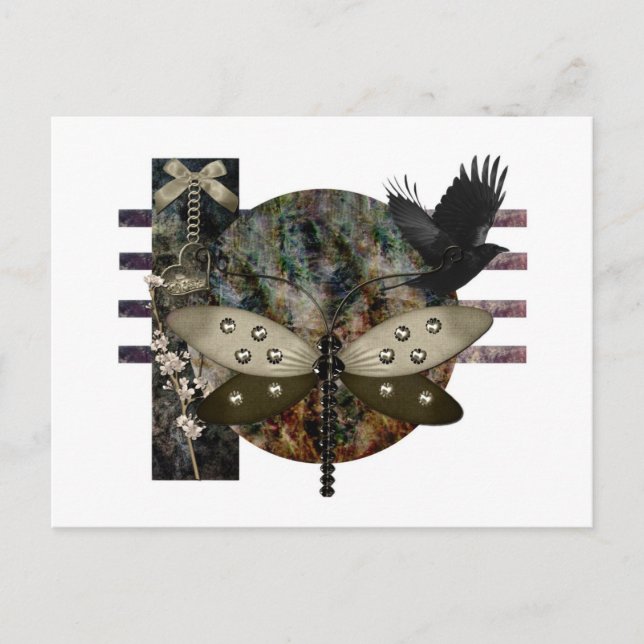 goth crow dark postcard (Front)