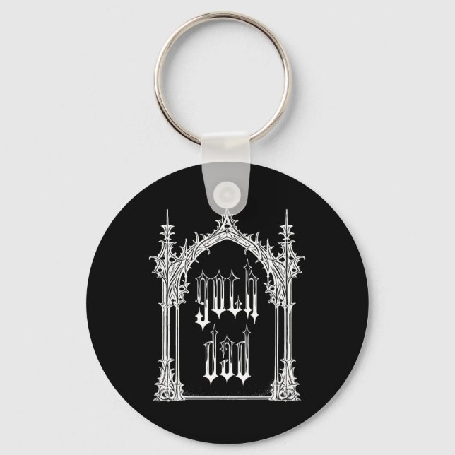 Goth Dad Fathers Day Halloween Gothic Streetwear A Keychain (Front)