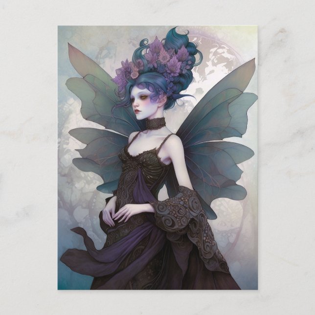 Goth Dark Fairy Girl Fantasy Art Postcard (Front)
