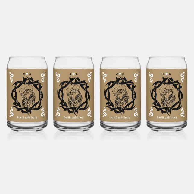 Goth Dark Romantic Lovers Gift Can Glass (Front)