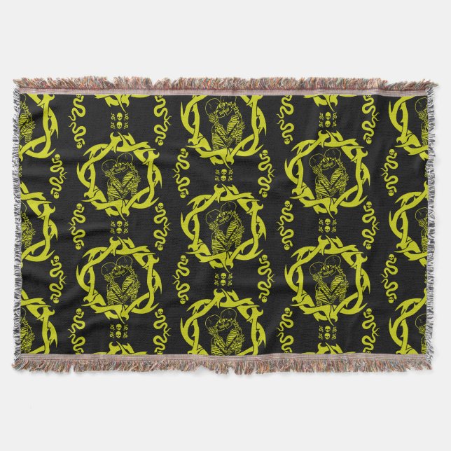 Goth Dark Romantic Lovers Gift Throw Blanket (Front)