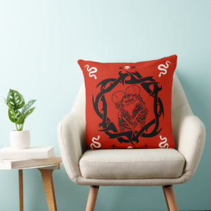 Goth Dark Romantic Lovers Gift Throw Pillow