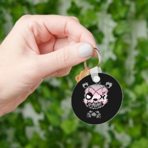 Goth Demigirl Pride Flag Coloured Bear Keychain