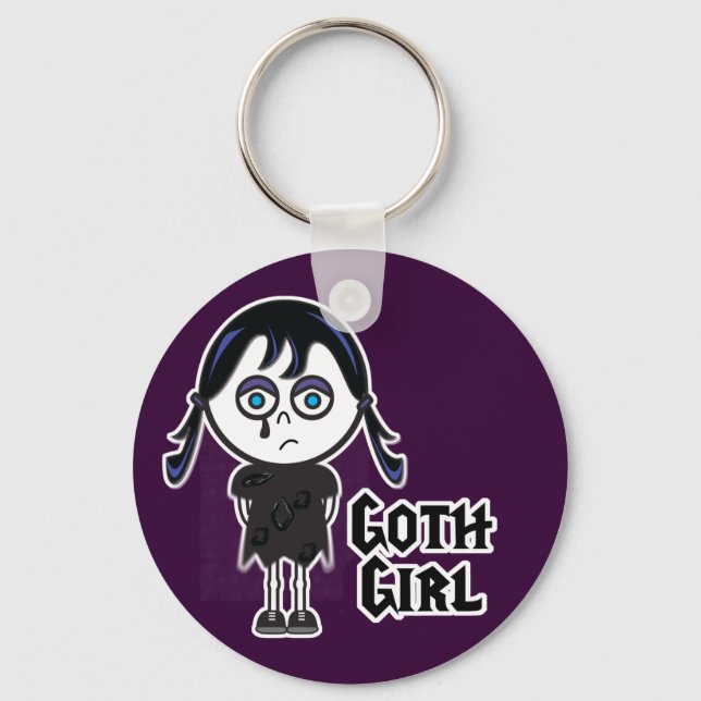 Goth Emo Girl Keychain (Front)