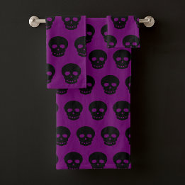 Goth esthétique violet Motif crâne noir