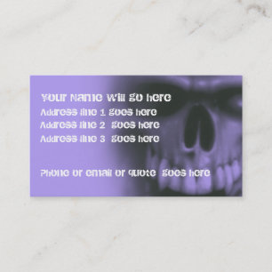Goth Evil Skull on purple Business Card 2