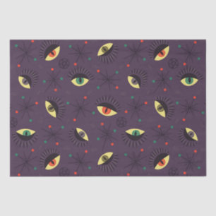 Goth Eyes Witchy Pattern - Occult Purple Mystical Tissue Paper