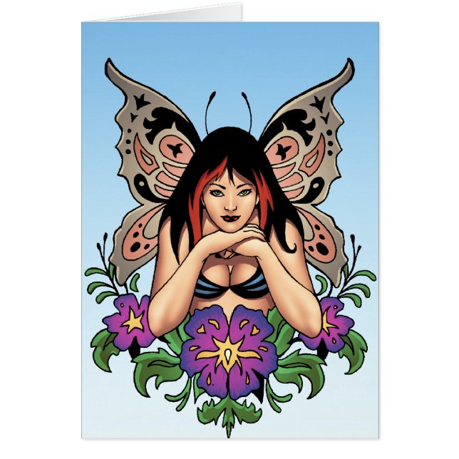 Goth Fairy with Flowers, Butterfly Wings by Al Rio (Front)