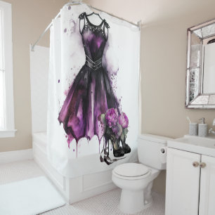 Goth Fashion Purple Dress with High Heels Splat