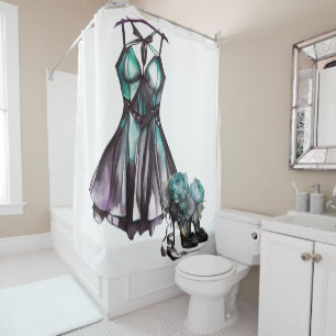 Goth Fashion   Violet and Teal Dress with Heels