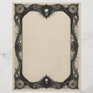 Goth Frame with Skulls Letterhead