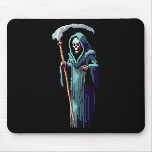 Goth Gamer 8 Bit Pixel Art Video Game Grim Reaper  Mouse Pad
