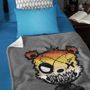 Goth Gay Bear Pride Flag Coloured Bear Sherpa Blanket