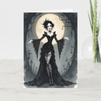 Goth Girl and Full Moon Halloween