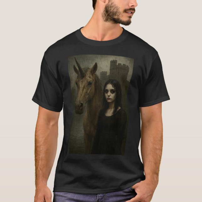 Goth Girl and Unicorn T-Shirt (Front)