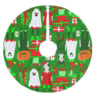 goth girl halloween christmas ghost brushed polyester tree skirt