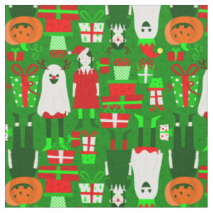 goth girl halloween christmas ghost fabric