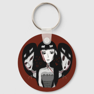 Goth Girl & Her Multiple Personalities  Keychain