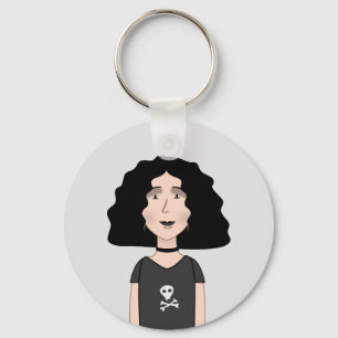 Goth girl keychain
