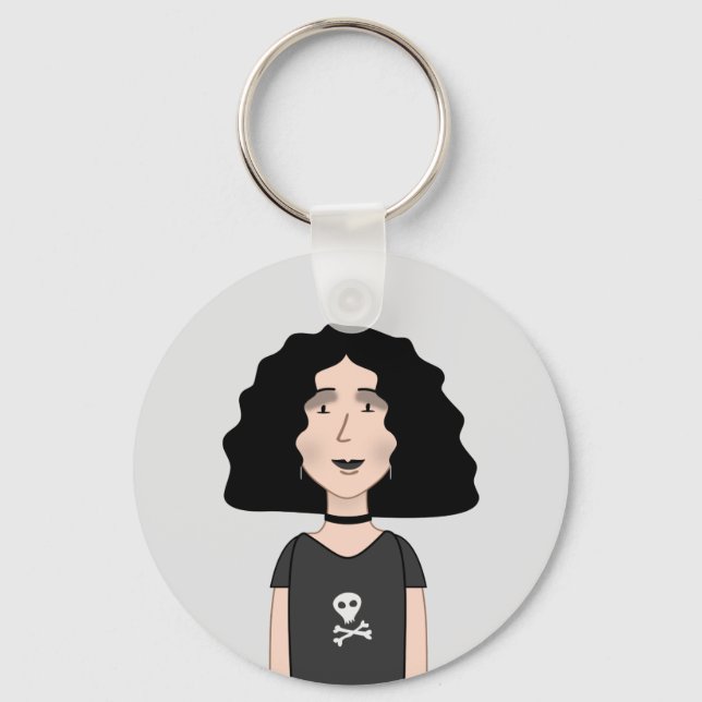 Goth girl keychain (Front)