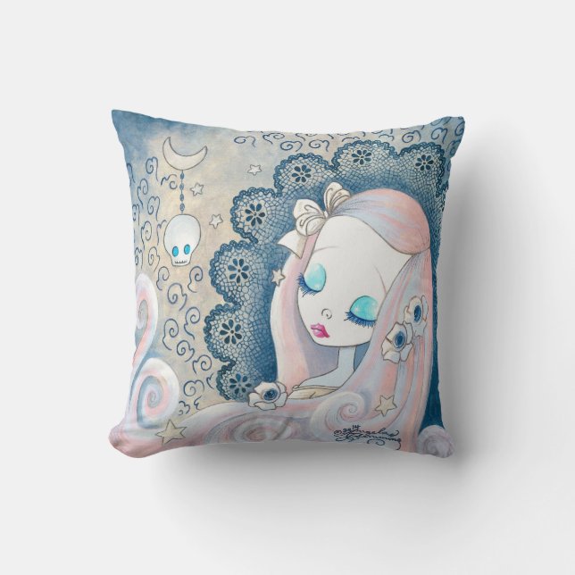 Goth Girl: "Leila" Throw Pillow (Front)