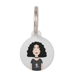 Goth girl pet tag