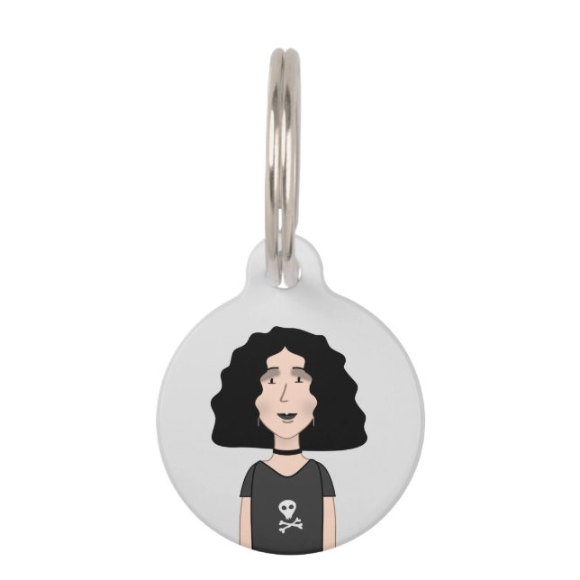 Goth girl pet tag (Front)