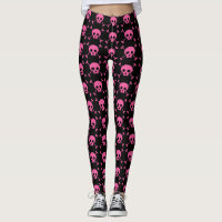 Goth Girl Pink Black Skulls Pattern Cool