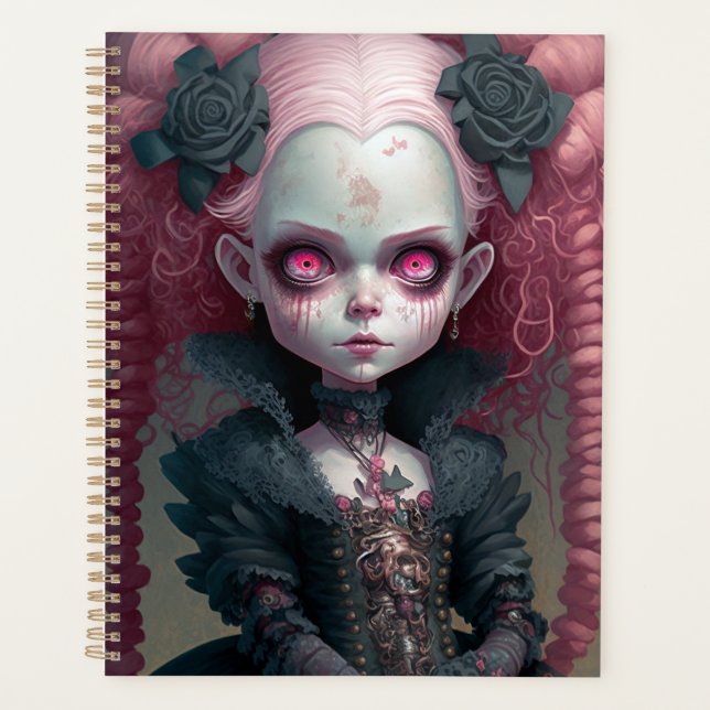 Goth Girl Rose Noir Déplaisant mignon (Devant)