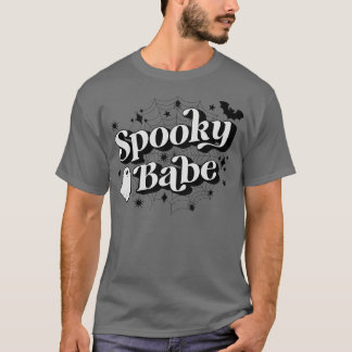 Goth Girl Spooky Babe with Spiderwebs and Kawaii G T-Shirt
