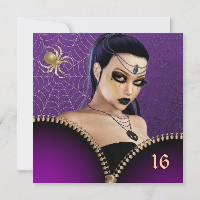 Goth Girl Sweet sixteen Invitation (Devant)