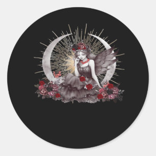Goth Girl Whimsigoth Classic Classic Round Sticker