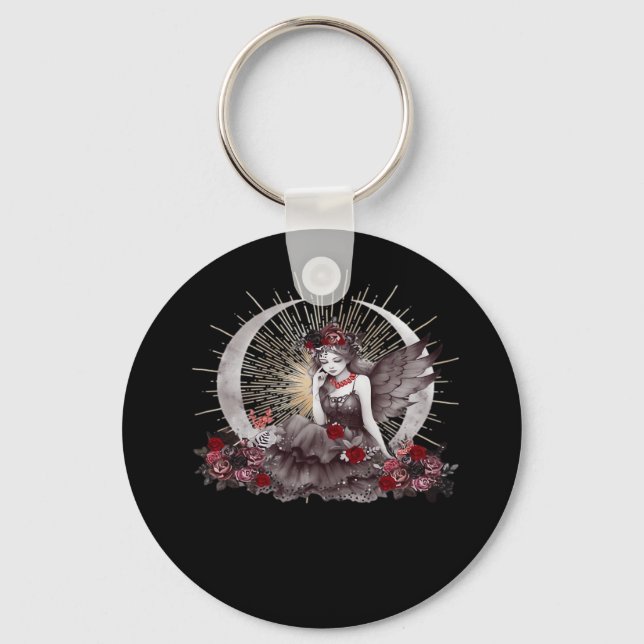 Goth Girl Whimsigoth Classic Keychain (Front)