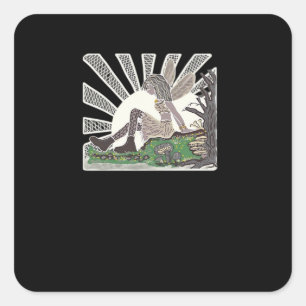 Goth Girl Whimsigoth Fairy Oversized Square Sticker