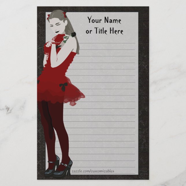 Goth Girly Stationery (Front)