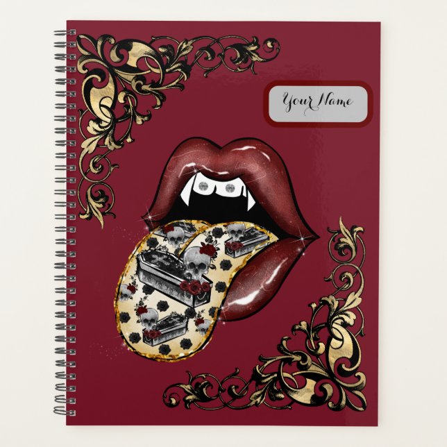Goth Glam Tongue Out Planner (Front)