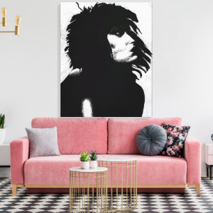 Goth Goddess Woman Portrait Iconic Fashion Art Canvas Print