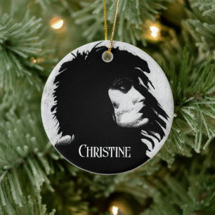 Goth Goddess Woman Portrait Iconic Fashion Art Ceramic Ornament